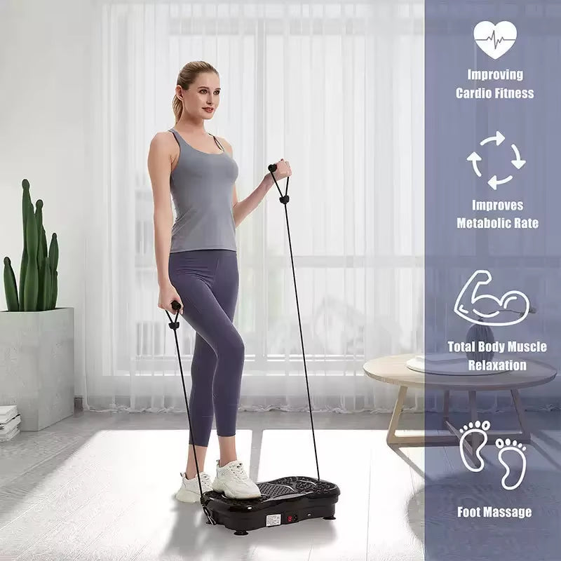 Vertical Electromagnetic Vibration Plate Exercise Machine with Adjustable Intensity for Home Use and Magnetic Therapy